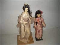 (2) Oriental Dolls  19 inches tall