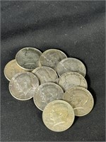 Lot of 10  1960's Kennedy Half Dollars