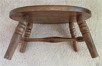 Small Wooden Oval Foot Stool - Approx 8" T by