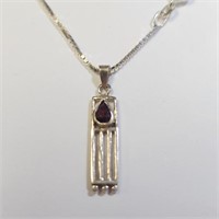$120 Silver Garnet 20" Necklace