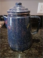 Vintage Cobalt Blue Graniteware Coffee Pot