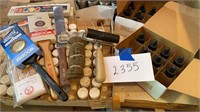 Lot of Printmaking Rollers Bottles Brushes