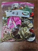 ASSORTED BAG OF VINTAGE JEWELRY  #3