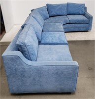Vintage blue corner sectional couch