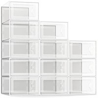 SEE SPRING Large 12 Pack Shoe Storage Box, Clear P