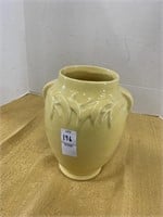 Vintage McCoy yellow vase, 7 x 9 inches