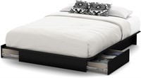 South Shore Step One Platform Bed Pure Black, Con