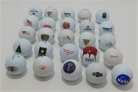 Group of 25 Golf Balls - All with Logos/Pictures