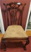 Ornate Chair w/ Claw Foot & Ball Feet