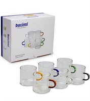 ($49) Bacimi Clear Espresso Cups with Colorful