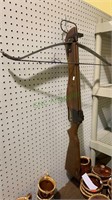 Vintage wood and metal bow gun - still looks