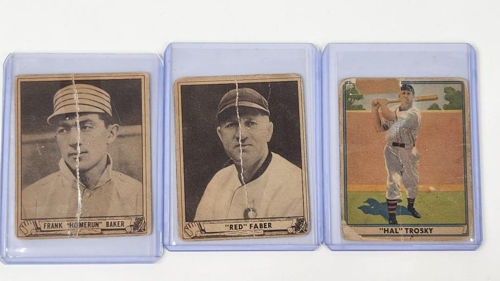 (3) 1940 PLAY BALL CARDS