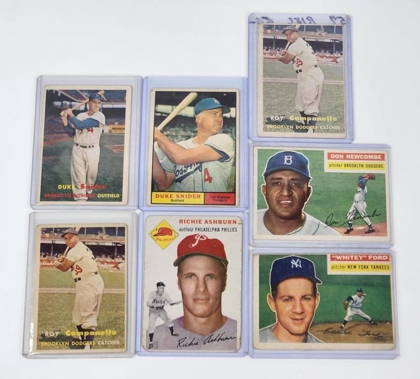 (7) 1950S TOPPS HALL OF FAME STAR CARDS