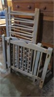 EARLY OLD GREEN PAINT WOOD CHILDS CRIB