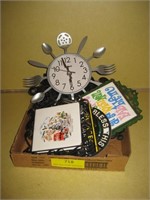 Plastic and Metal Trinkets & Wall Clock