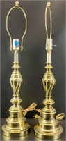 Pair Brass Table Lamps