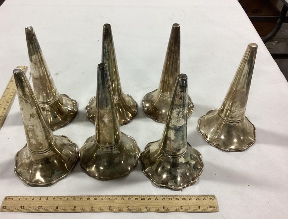 7-Bud vases-silver-no bases or visible brand