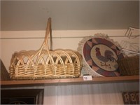 Baskets & Decor on Top Shelf