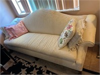 UPHOLSTERED - FLORAL CREAM COLORED SOFA - APPROX