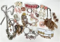 Pretty in Pink Costume Jewelry- Vtg + 1.68 lbs
