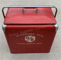 Griesedieck Bros Metal Cooler,Zinc Lined w/ Opener