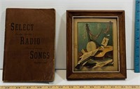 Vintage Framed Music Picture & Song Book