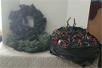 Lot of  Christmas Wreaths and lights