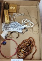 FLAT BOX OF MOSTLY COSTUME JEWELRY