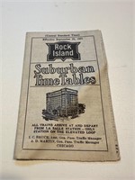 Rock Island suburban timetable 1951