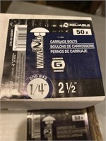 Carrige bolts, 12 packs in case, 2-1/2 inch
