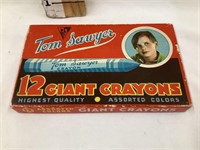 Tom Sawyer “12 Giant Crayons” w/ Original Box, 4”