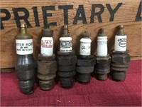 6 x Vintage Spark Plugs