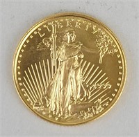 1999 1/10 Ounce Fine Gold Five Dollar Coin.