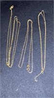 Group of 14k gold necklaces, total weight 3.6g,