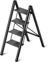 4 Step Ladder Folding Stool Aluminum Pedal