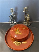 Decorative Plate, Bowl & Candleholders