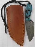 HAND FORGED KNIFE & LEATHER CASE*DECORATIVE HANDLE