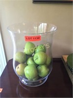 Lg. Glass Vase w/ Faux Apples