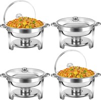 4 Pack Stainless Steel 5 QT Chafing Dish Set