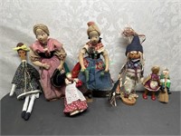 Folk craft doll lot