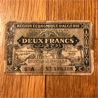 1949 Algeria Deux 2 Francs Banknote