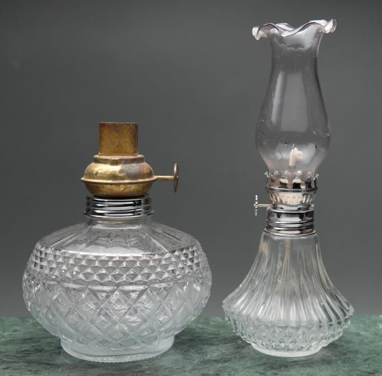 Vintage Lamp Light Farms Crystal Glass Oil Lamps