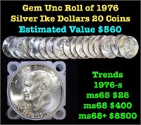 1976-s Unc Roll of Silver Ike Eisenhower $1 20 coi