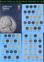 Partial Jerfferson Nickel Book 1939-1961 35 coins