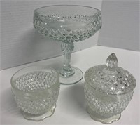 3 Cut Glass Candy Dishes