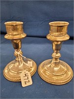 Pair of Weighted Silver 6" Candlesticks