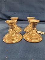 (2) Pair of Weighted Silver 3.5" Candlesticks