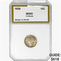 1926 Mercury Silver Dime PCI MS65 FB