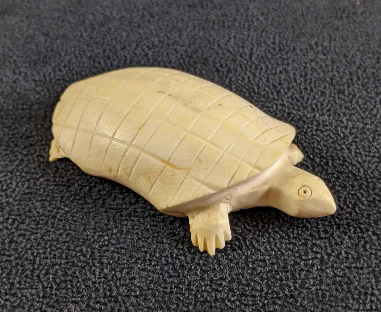 Antique Bone Hand Carved Turtle