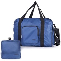 Boxiki Travel Foldable Duffle Bag, Blue, with Shoe